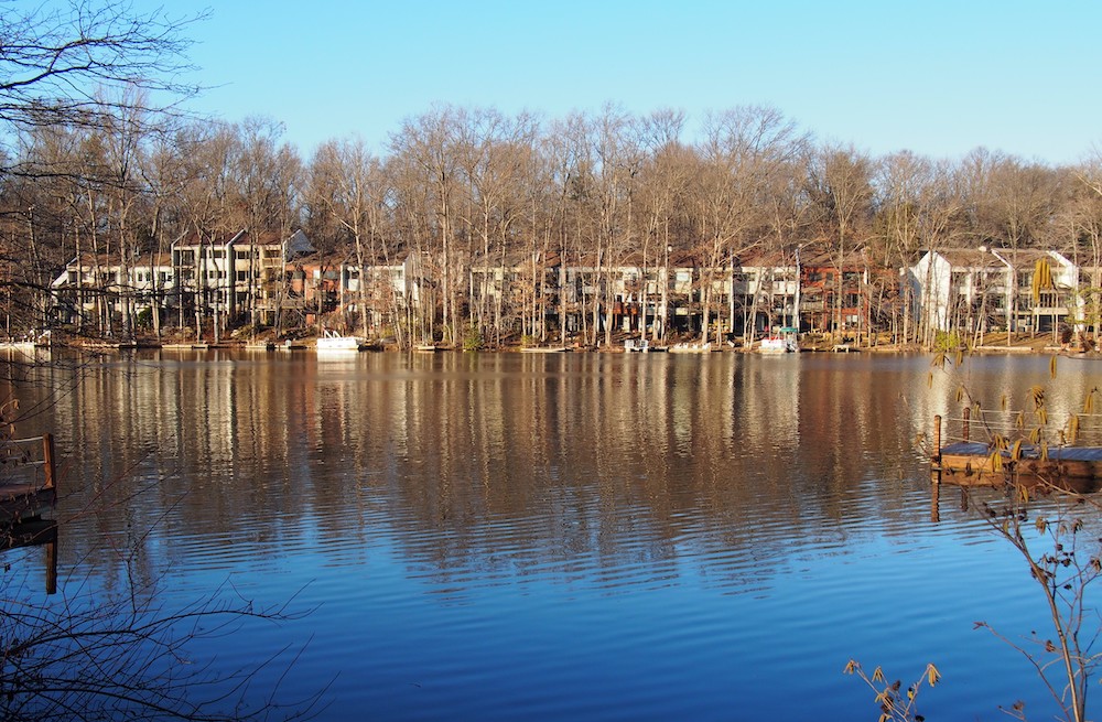 Lake Anne with Houses in Reston Virginia