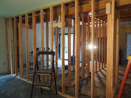 Model Remodel Main level framing with flitch plate