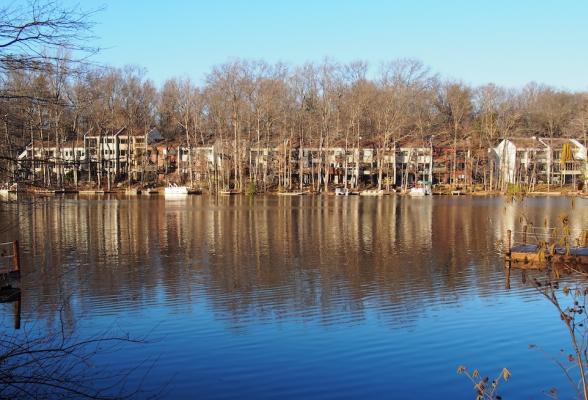 Lake Anne with Houses in Reston Virginia